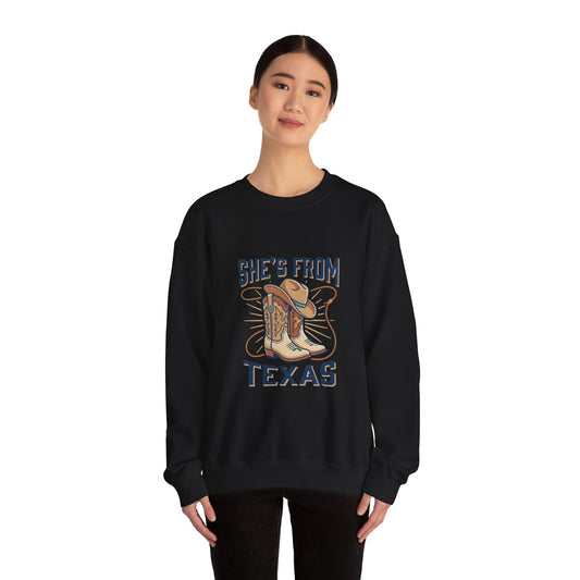 She’s From Texas Sweatshirt | Lone Star, Cowgirl Southern Pride