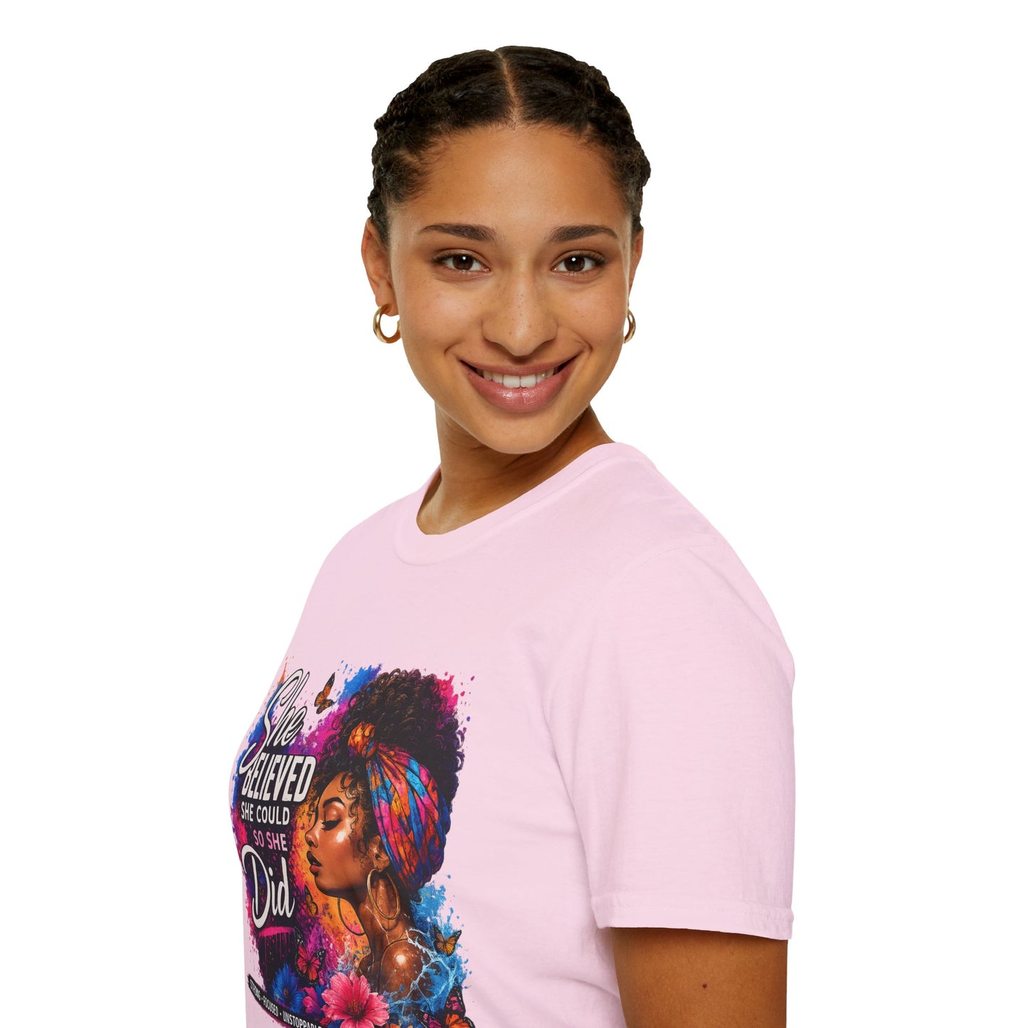 She Believed She Could So She Did T-Shirt — Empowered Black Woman Graphic Tee