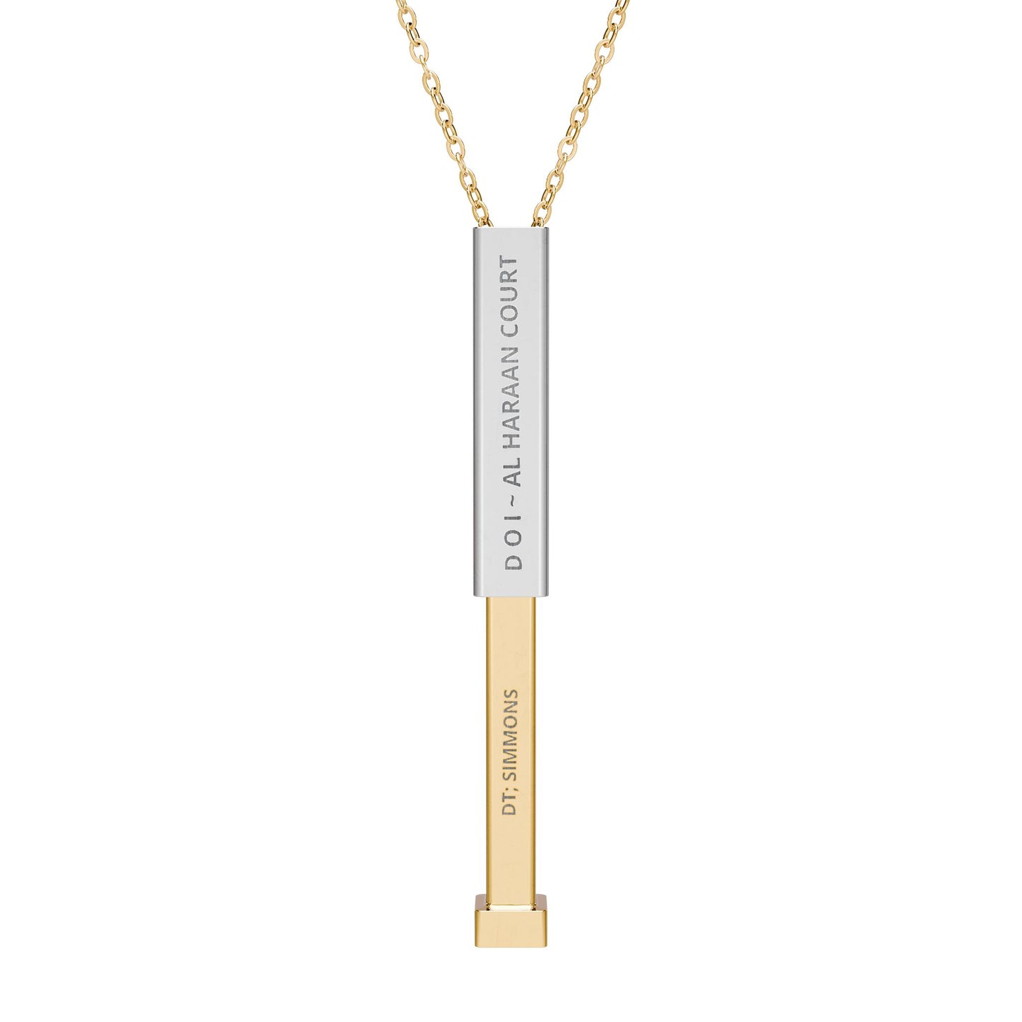 Hidden Message Sliding Bar Necklace — Engravable Secret Message Pendant