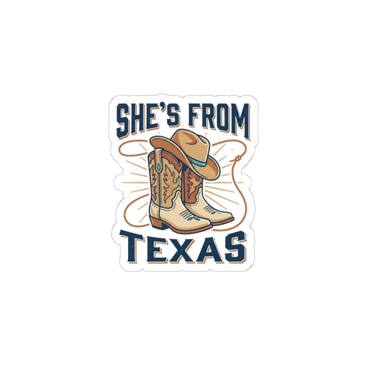 She’s From Texas Kiss-Cut Stickers | Lone Star Cowgirl, Southern State Pride