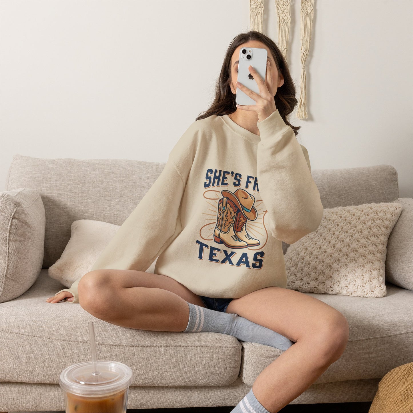 She’s From Texas Sweatshirt | Lone Star, Cowgirl Southern Pride