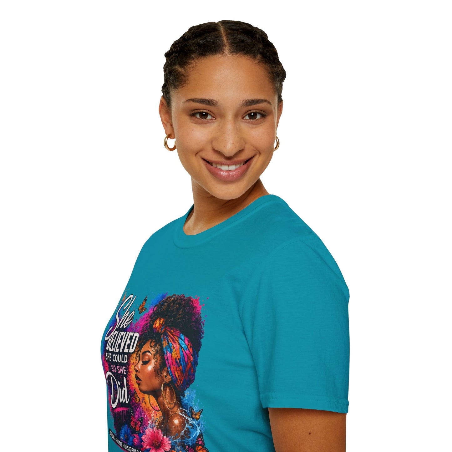 She Believed She Could So She Did T-Shirt — Empowered Black Woman Graphic Tee
