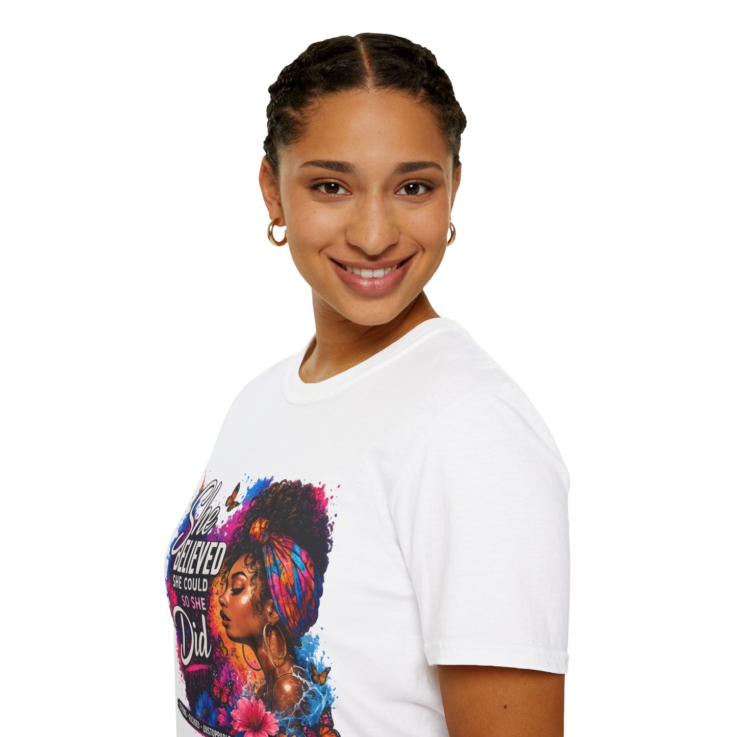 She Believed She Could So She Did T-Shirt — Empowered Black Woman Graphic Tee