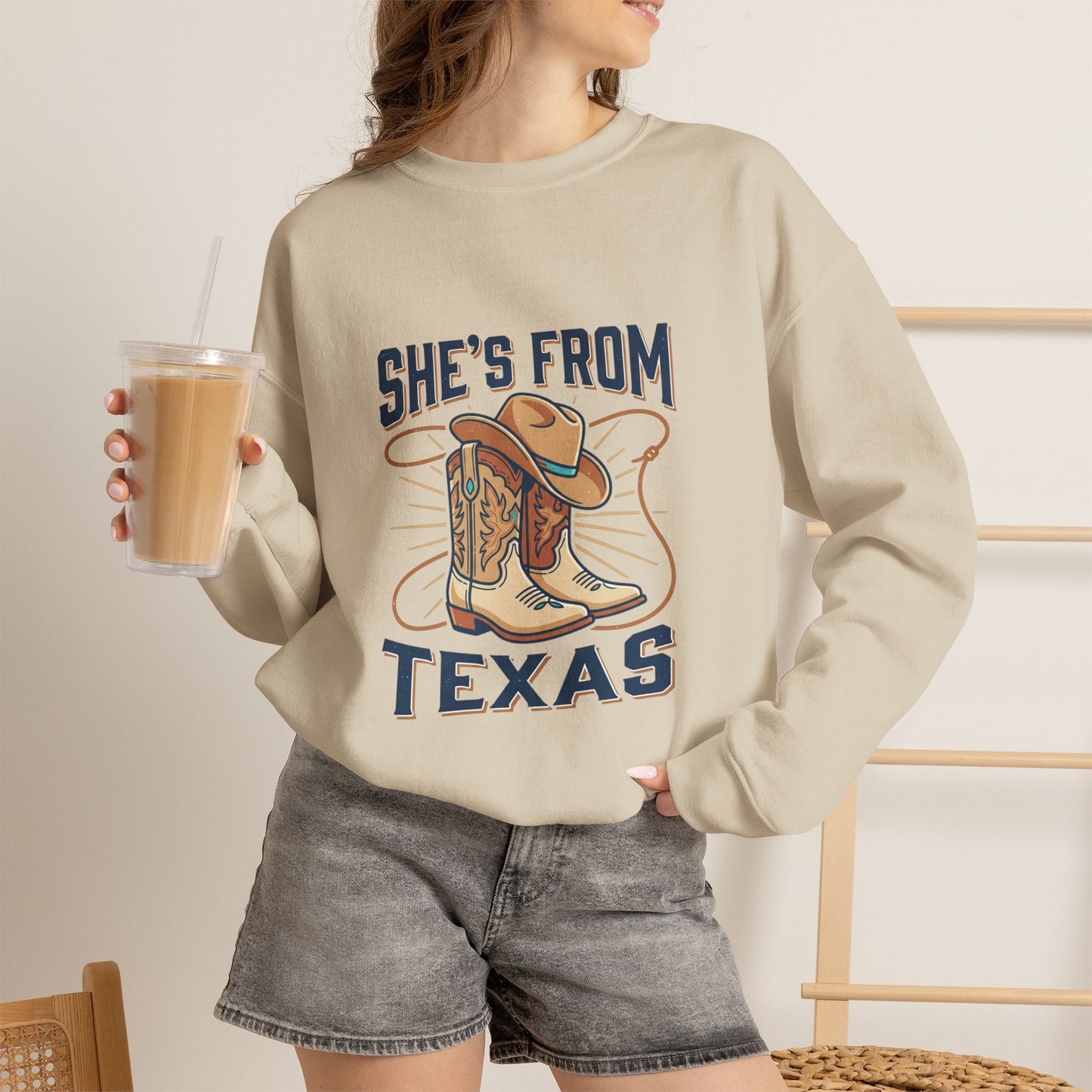 She’s From Texas Sweatshirt | Lone Star, Cowgirl Southern Pride