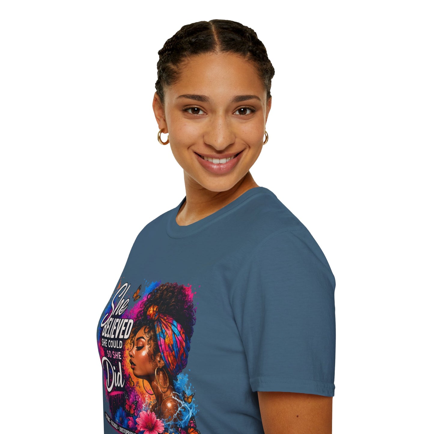 She Believed She Could So She Did T-Shirt — Empowered Black Woman Graphic Tee