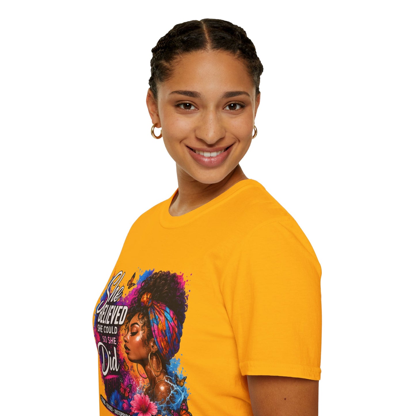 She Believed She Could So She Did T-Shirt — Empowered Black Woman Graphic Tee