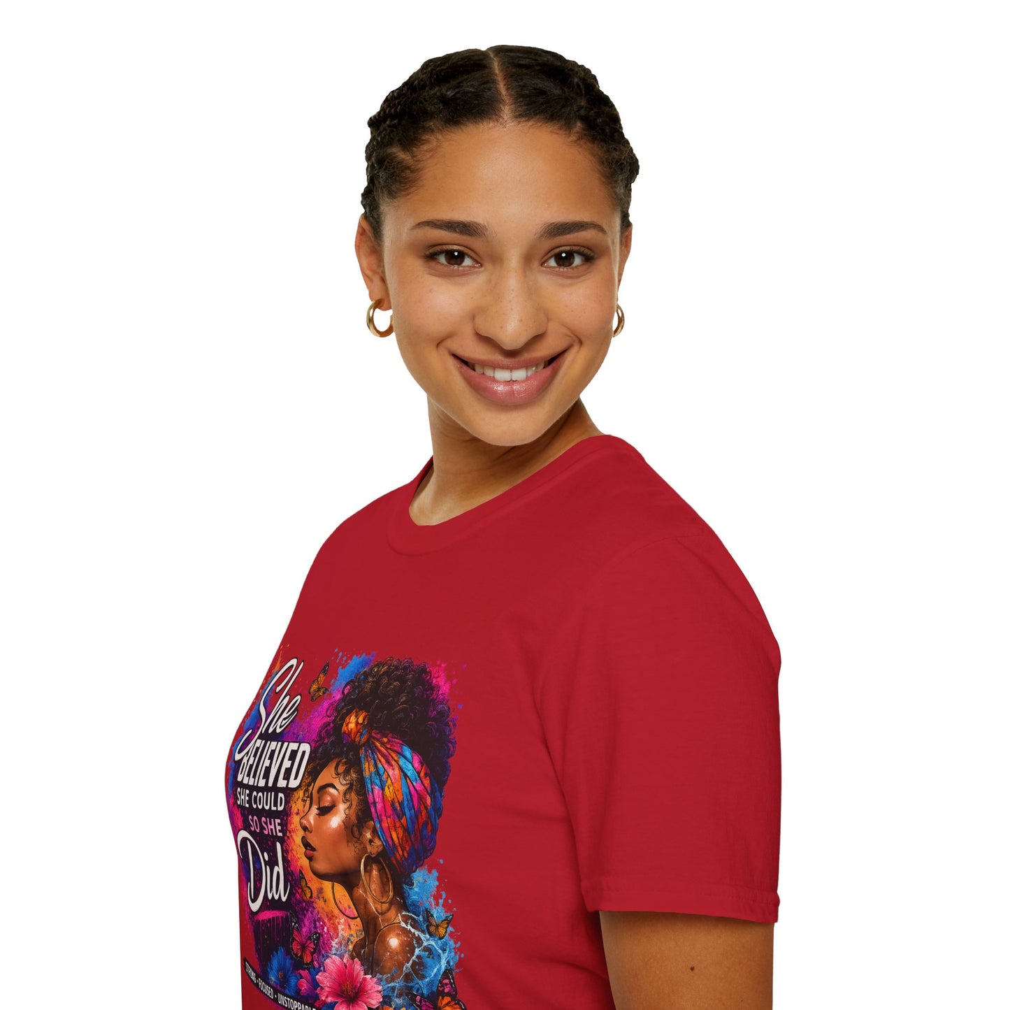 She Believed She Could So She Did T-Shirt — Empowered Black Woman Graphic Tee