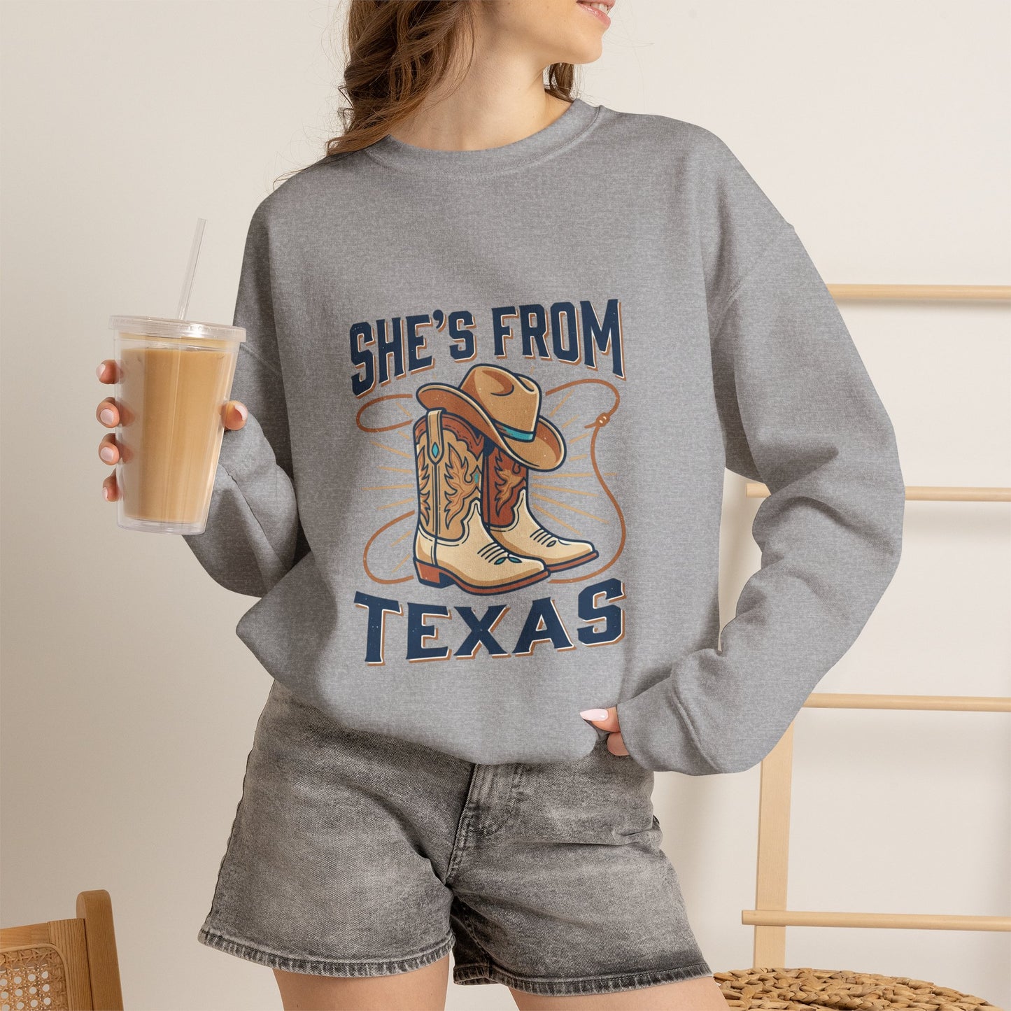 She’s From Texas Sweatshirt | Lone Star, Cowgirl Southern Pride