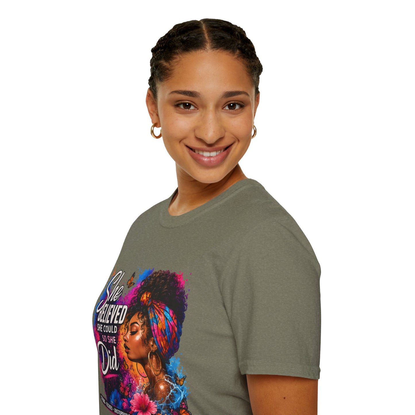 She Believed She Could So She Did T-Shirt — Empowered Black Woman Graphic Tee