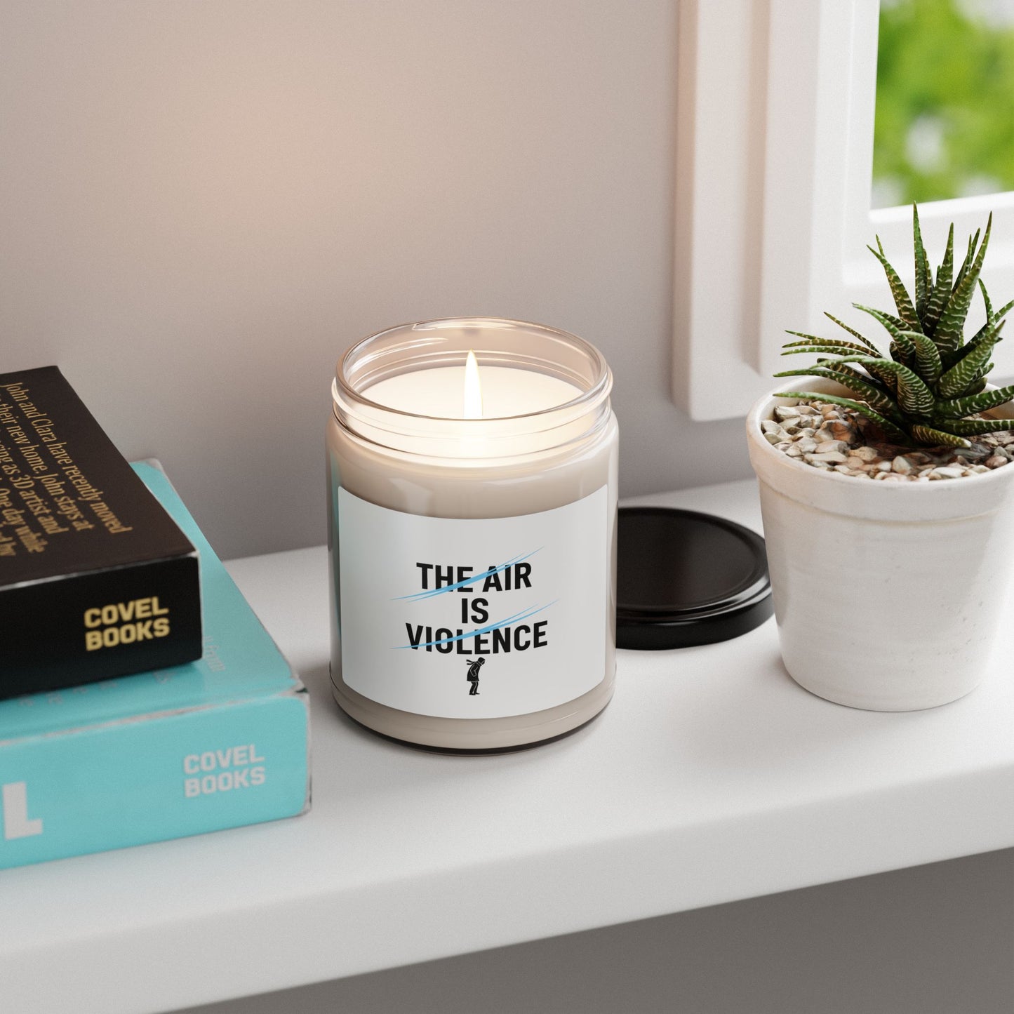 THE AIR IS VIOLENCE Soy Candle | Minimalist Winter Meme, Cold Humor