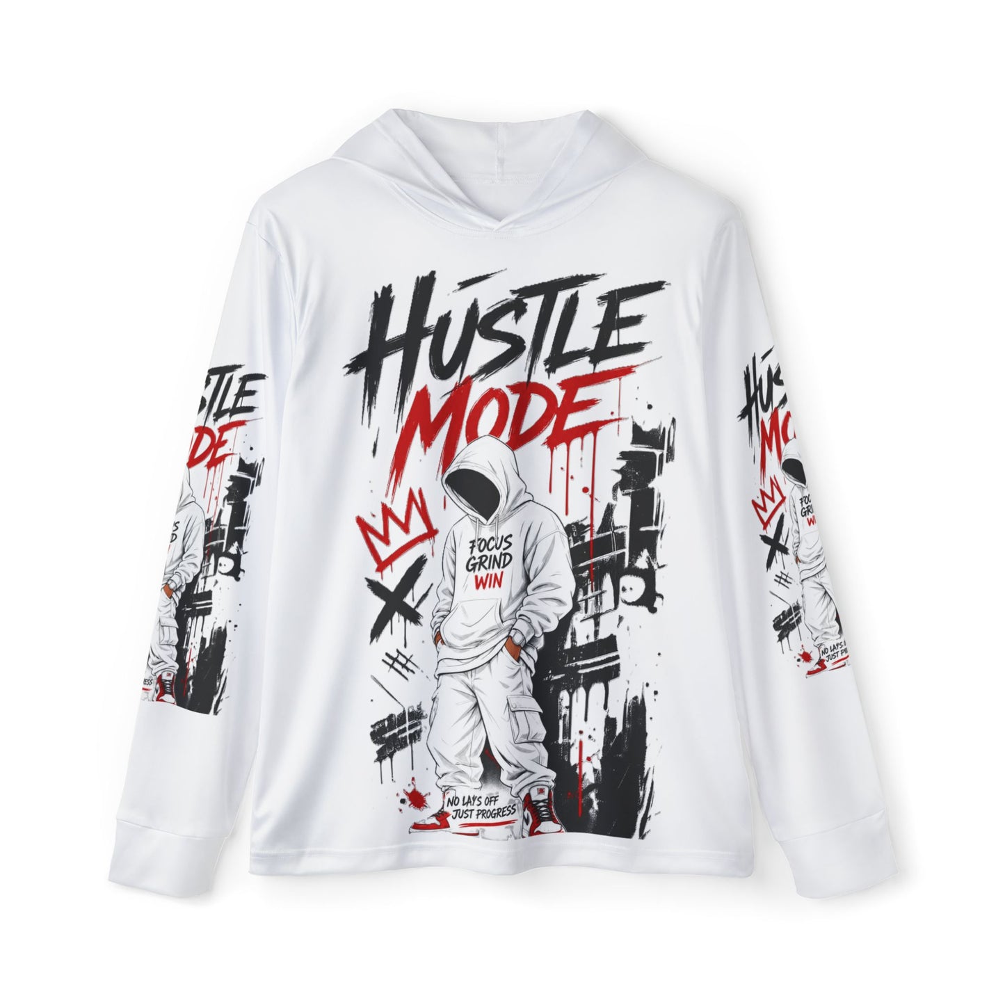 Hustle Mode Graphic Hoodie – Men's Sports Warmup Hoodie