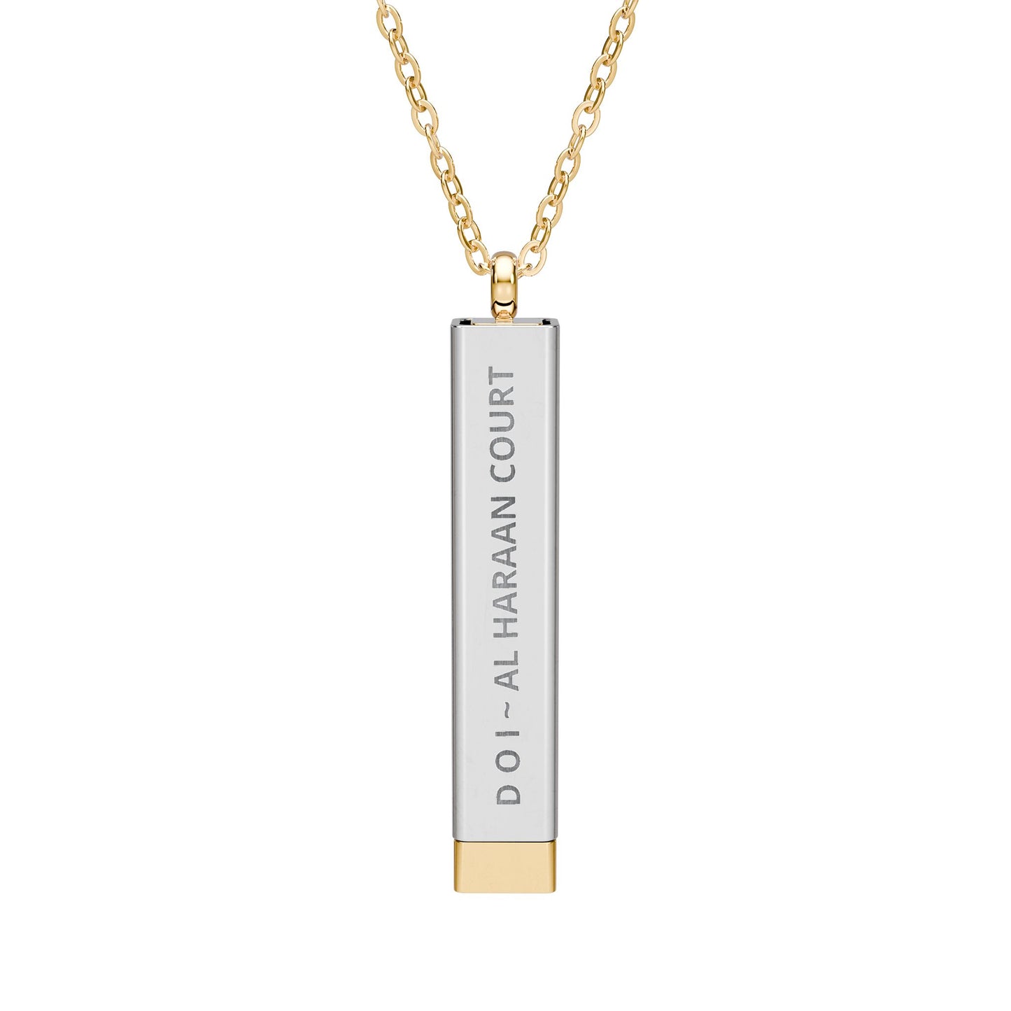 Hidden Message Sliding Bar Necklace — Engravable Secret Message Pendant