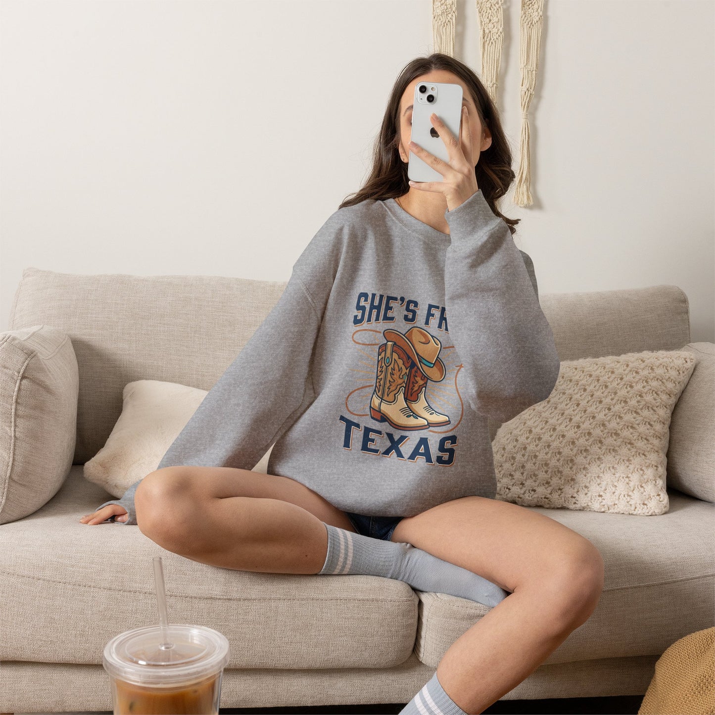 She’s From Texas Sweatshirt | Lone Star, Cowgirl Southern Pride