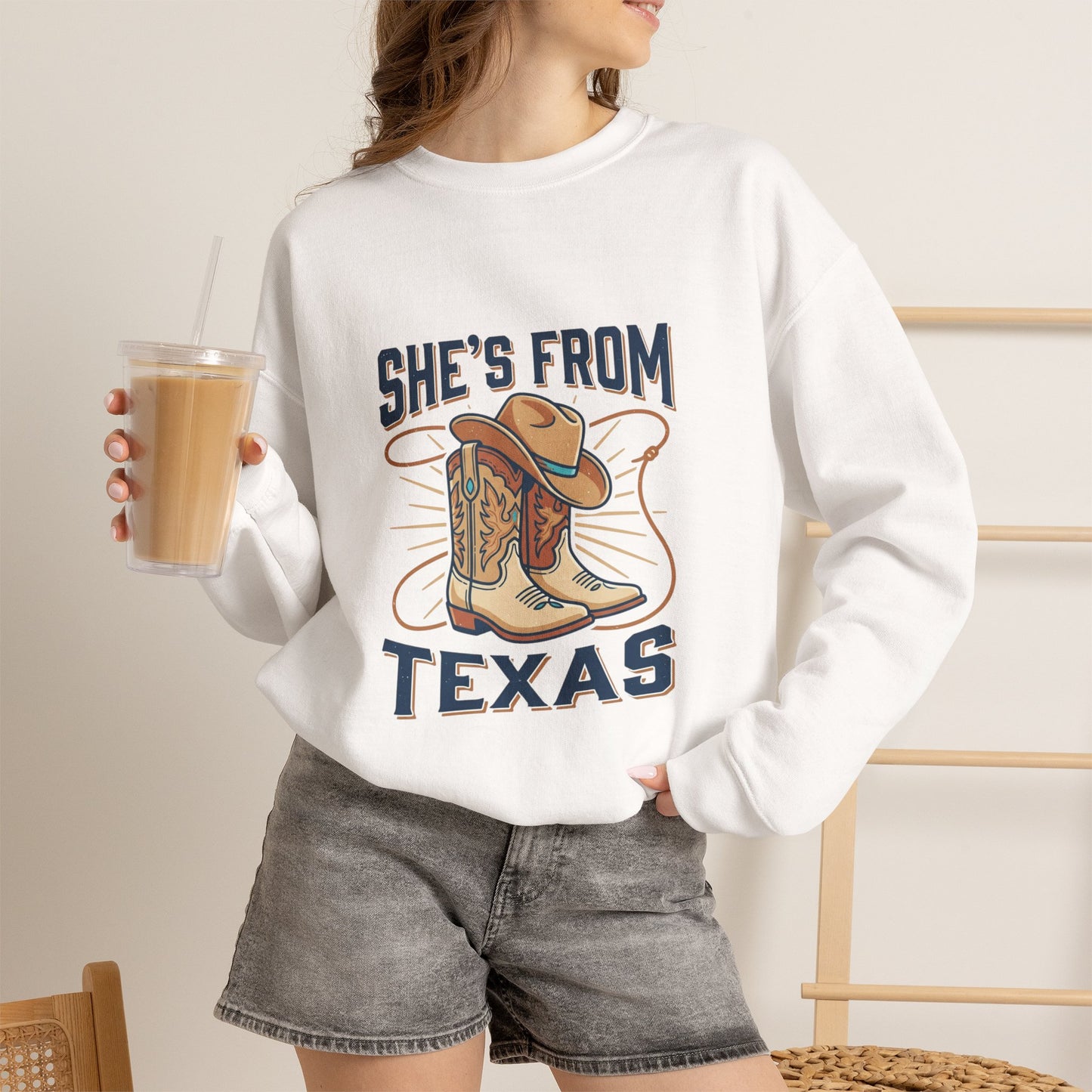 She’s From Texas Sweatshirt | Lone Star, Cowgirl Southern Pride