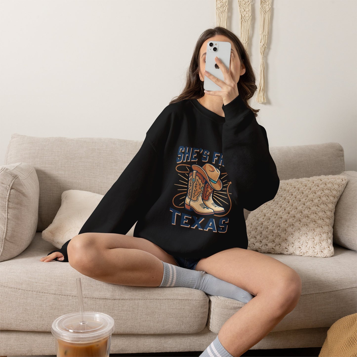 She’s From Texas Sweatshirt | Lone Star, Cowgirl Southern Pride