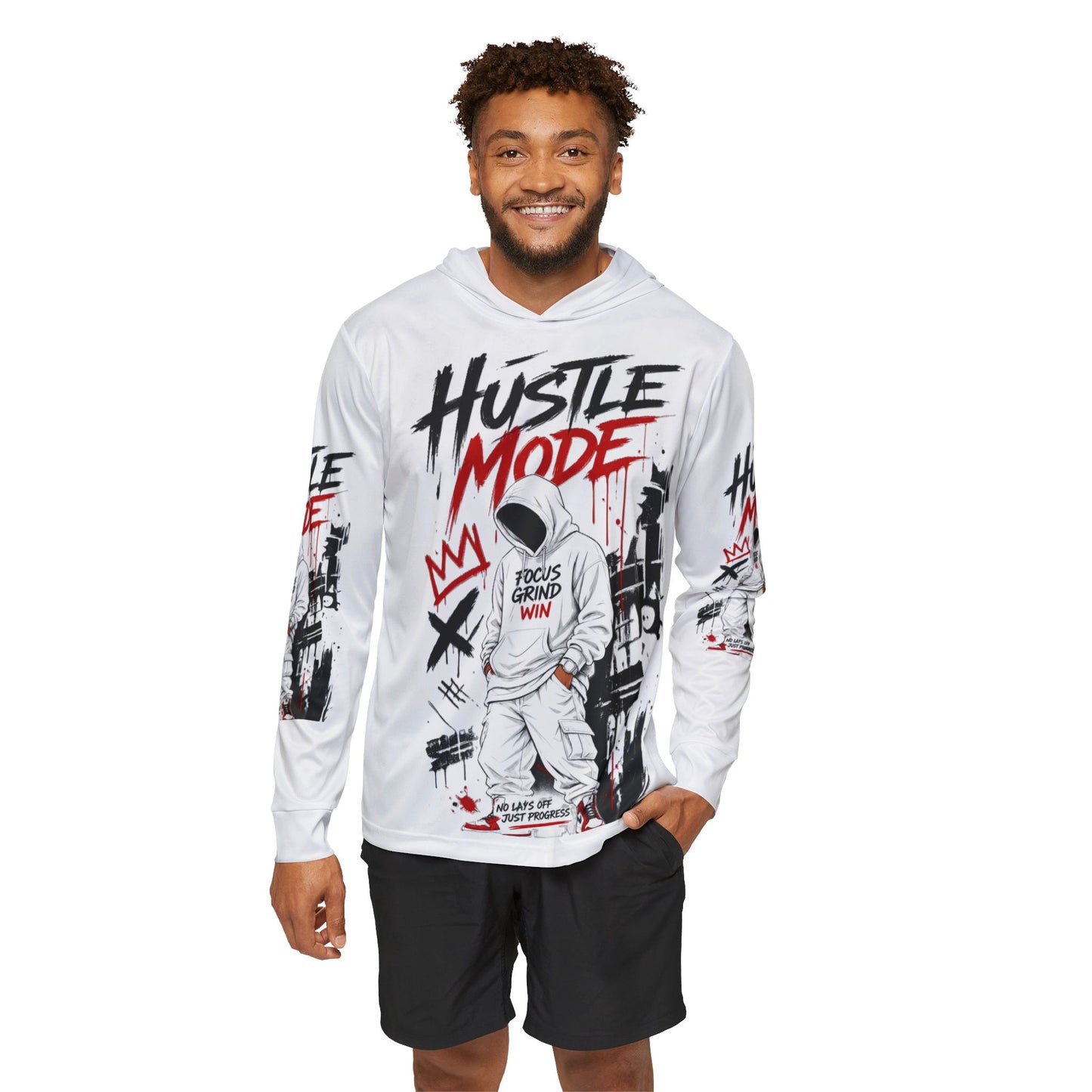 Hustle Mode Graphic Hoodie – Men's Sports Warmup Hoodie