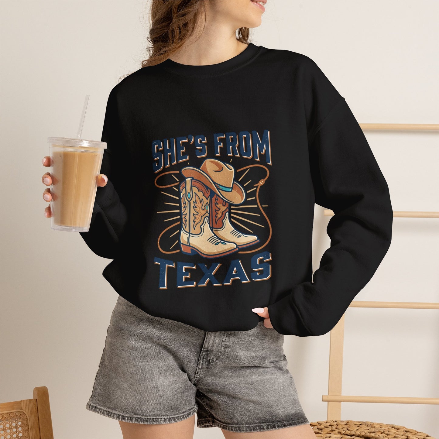 She’s From Texas Sweatshirt | Lone Star, Cowgirl Southern Pride