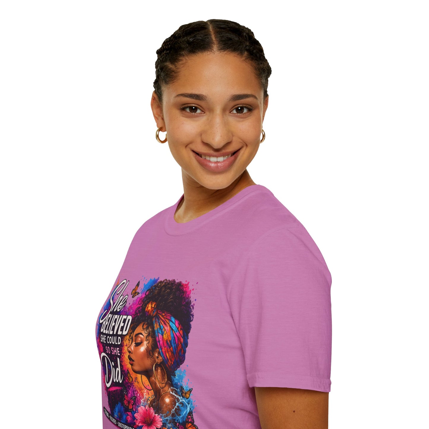 She Believed She Could So She Did T-Shirt — Empowered Black Woman Graphic Tee