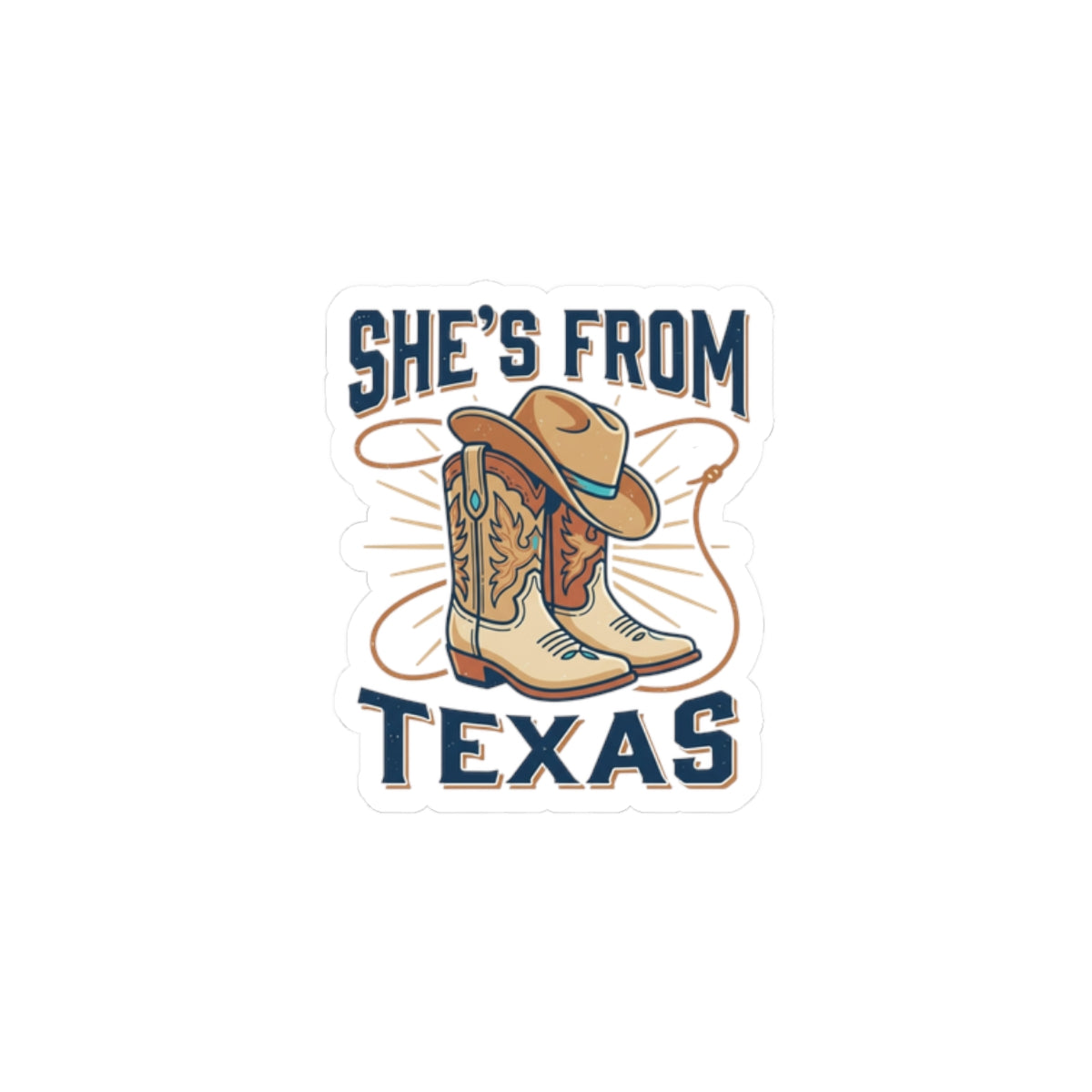 She’s From Texas Kiss-Cut Stickers | Lone Star Cowgirl, Southern State Pride
