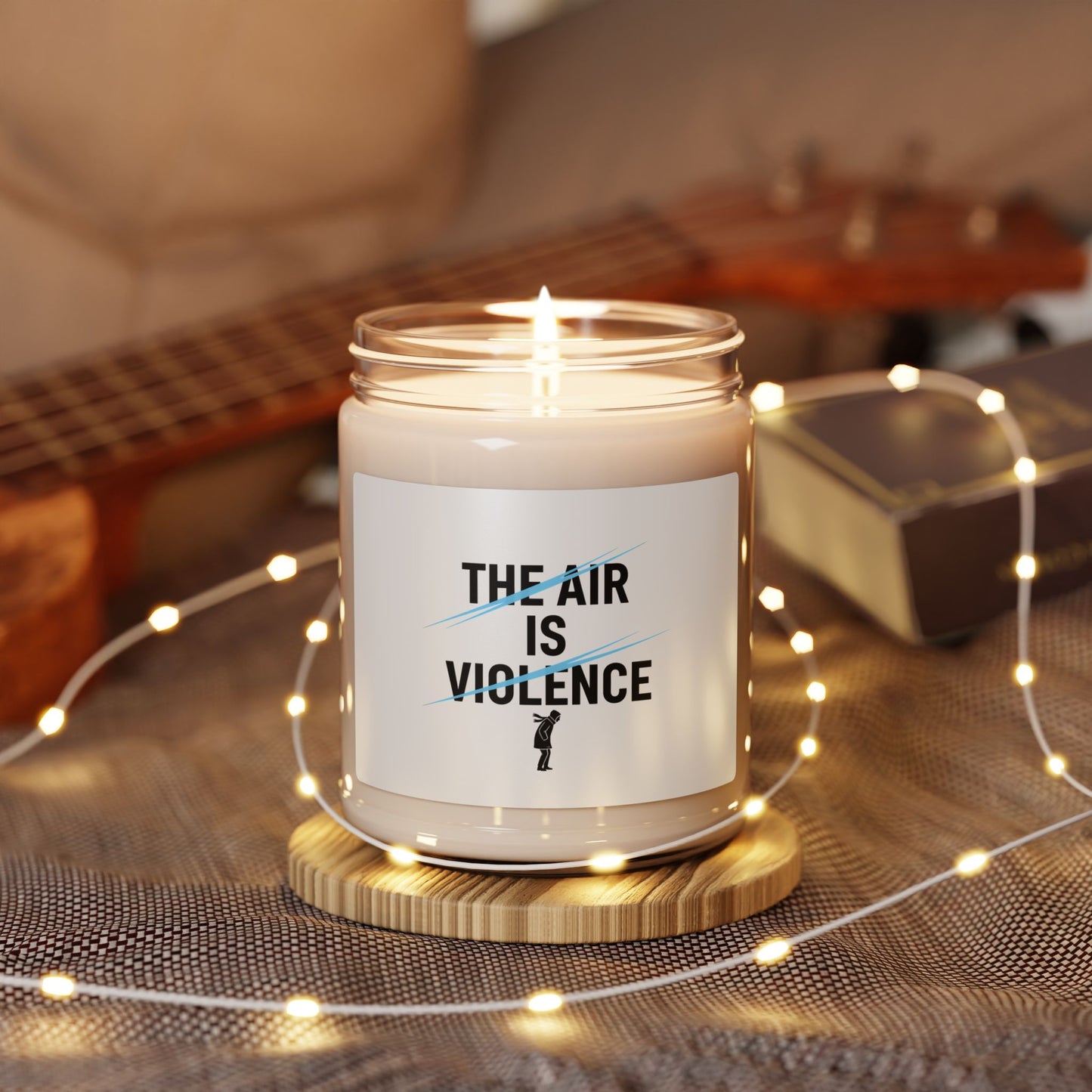 THE AIR IS VIOLENCE Soy Candle | Minimalist Winter Meme, Cold Humor