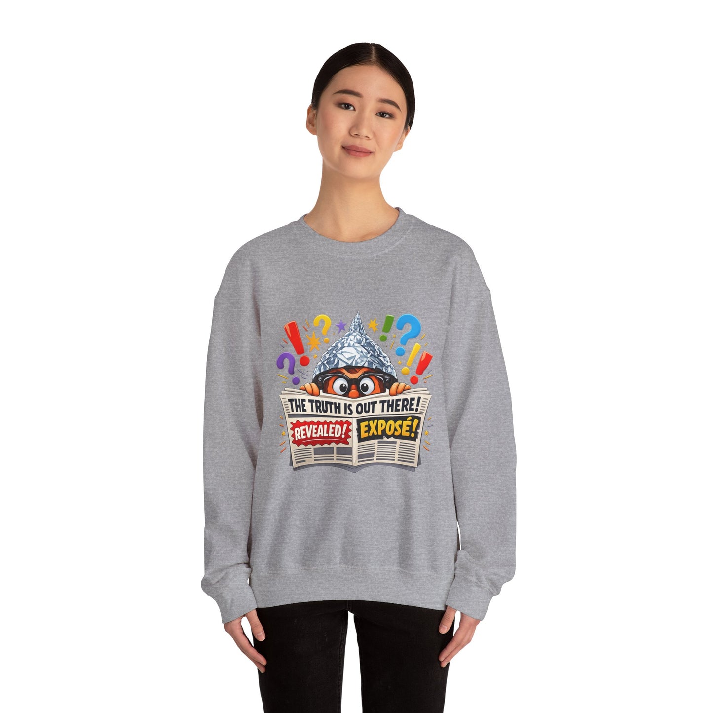 The Truth Is Out There Crewneck Sweatshirt | funny conspiracy, stamped fact