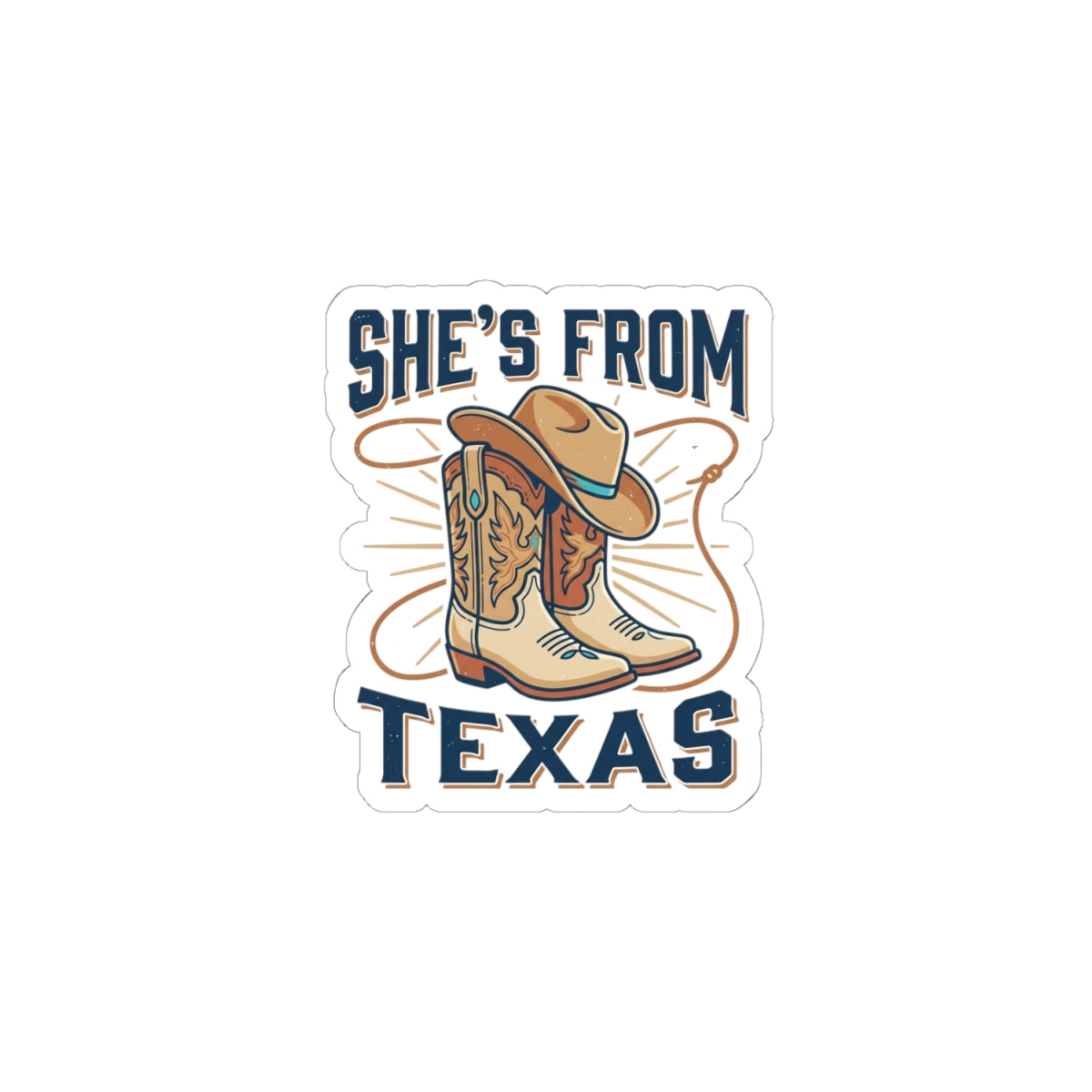She’s From Texas Kiss-Cut Stickers | Lone Star Cowgirl, Southern State Pride