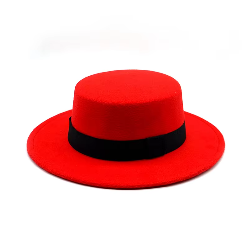 Men Gentleman Hat Big Brim Woolen Warm Headwear Fashion Party Wedding Bucket Cap